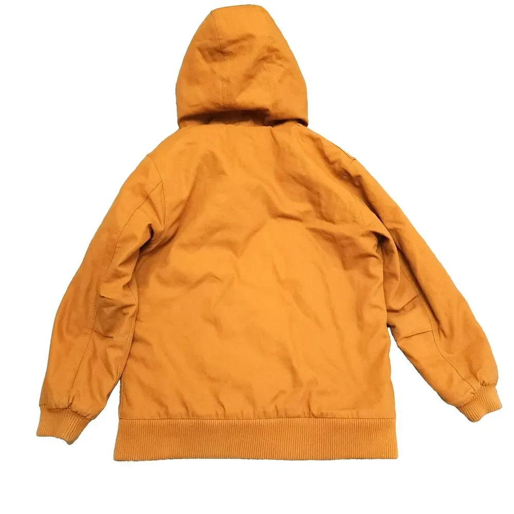 Carhartt Jacket Youth Size Large ( 14-16) Tan Duck Canvas Insulated Quilt Lined